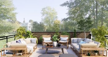 Perfekte Sitzecke im Garten zum Relaxen